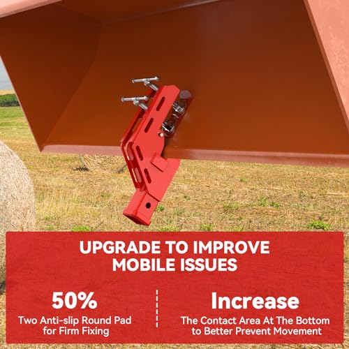 Upgraded Red Clamp on Tractor Bucket Hitch Receiver, 2" Receiver Adapter