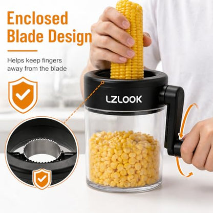 Corn Peeler for Corn on the Cob, Corn Stripper Tool with Rotating Handle