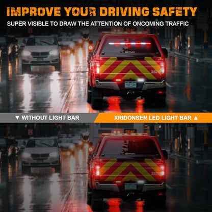 XRIDONSEN 35 inch Emergency Traffic Advisor Light Bar 48 LED Strobe Lights - color: Red/White