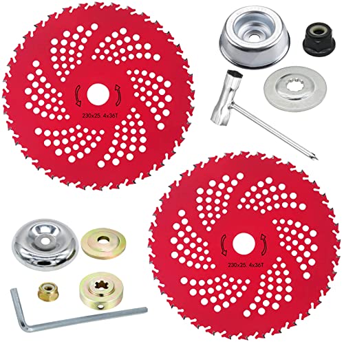 Weed Eater Blades, 2 Pack 9" x 36 Teeth Brush Cutter Blade - color: Red