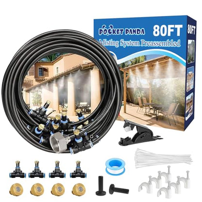 Pre-Assembled Misters for Outside Patio,Outdoor Misting System,80FT|24M. - size: 80FT-Pre