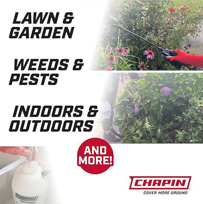 CHAPIN 1-Gallon Deluxe Garden Sprayer, Anti-Clog Performance | Durable lightweight tank for home and garden, handles weed control, pest care and cleaning with adjustable nozzle and hose - size: 1 Gallon Deluxe