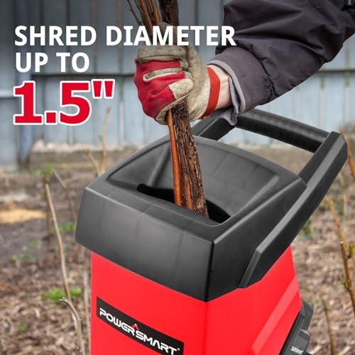 PowerSmart Electric Wood Chipper 15-Amp with Collecting Bin for Garden, Yard (PS12A)