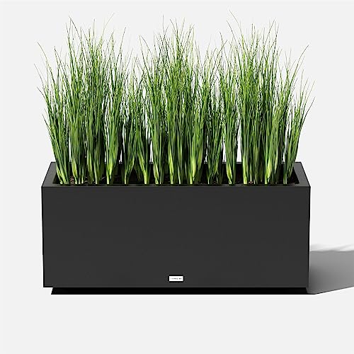 Veradek Block Series Long Box Planter - Rectangular Outdoor Planter - color: Black, size: Large