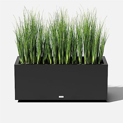 Veradek Block Series Long Box Planter - Rectangular Outdoor Planter - color: Black, size: Large