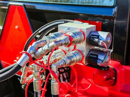 Summit Hydraulics Hydraulic Multiplier, SCV Splitter/Diverter Manifold Valve Kit with Couplers and Switch Box Control, Turn 1 Circuit into 2 Circuits!