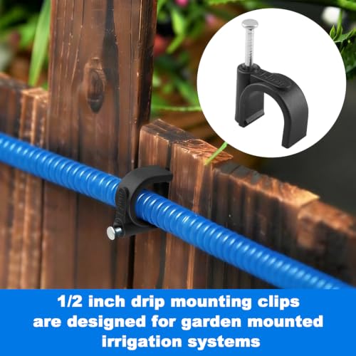 1/2" Drip Irrigation Tubing Mounting Clips for Orbit 65716 with Nail 40 Pca