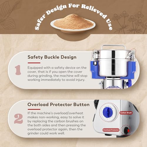 Moongiantgo 1500g Commercial Spice Grinder 3000W Grain Grinder Mill, 110V - size: 1500g Swing Type
