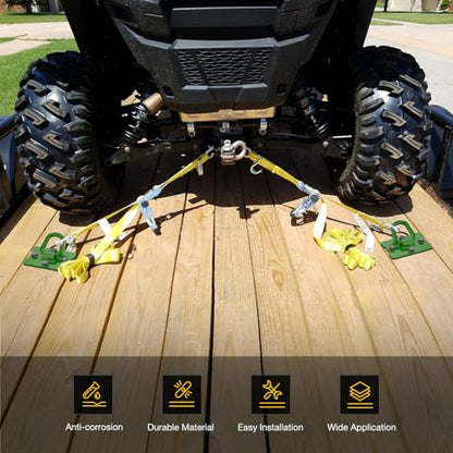 Nilight 1/2" Heavy Duty Trailer D Ring Tie Down Anchors with Backing Plates - color: Dark Green, size: D Ring