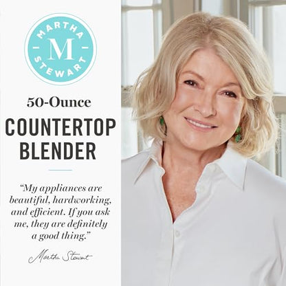 Martha Stewart 50oz Countertop Blender, 3 Speeds, 5 Presets, Sky Blue - color: Sky Blue