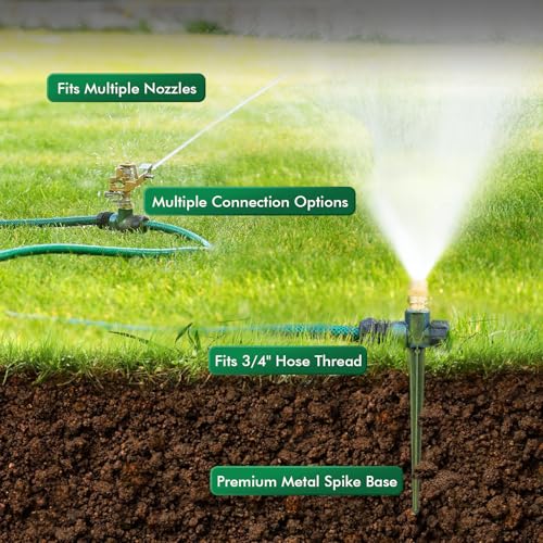 RESTMO Sprinkler Stake 6 Pack Zinc Alloy Lawn Sprinkler Spike Base - size: 6 Pack