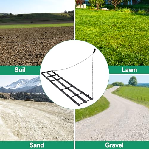 8 FT Drag Harrow Driveway Grader with 6 FT Chain - size: 8 FT