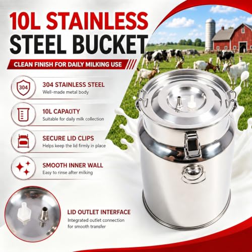 Nakkaa 2 in 1 10L Cow and Goat Milking Machine