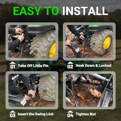 LEAPTREND LVA16296 Three Point Hitch Adjustable Lift Link Compatible with John Deere 1023E 1025R 1026R Tractors