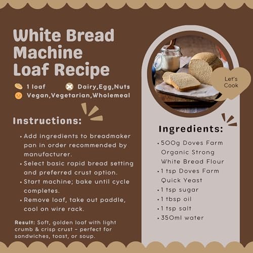 Doves Farm Organic Strong White Bread Flour 3.3 lb / 1.5 kg (Pack of 2) - High Protein British Baking Flour for Bread, Rolls and Sourdoughs | Kosher Certified & Vegan Friendly | Authentic UK Import - size: 52.91 Ounce (Pack of 2)