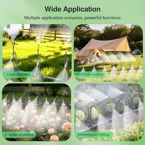 360° Adjustable Drip Irrigation System with 24 Nozzles - color: 39FT Grey Double Nozzles, size: 39 FT