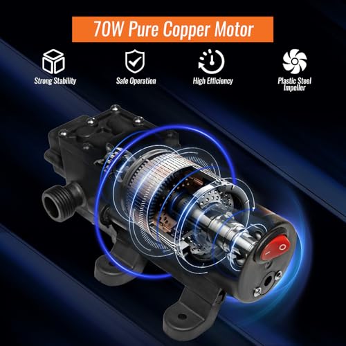12V Fuel Transfer Pump Battery Powered 85GPH Electric Fuel Pump Set - color: 85GPH