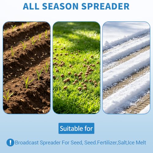 Push Lawn Spreader with 100lb Large Capacity, 12ft Broadcast Width