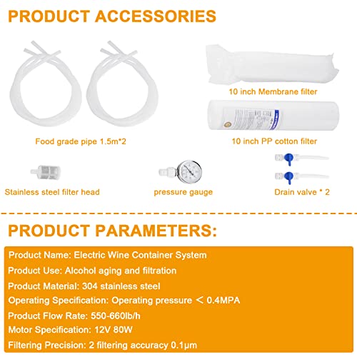 JIAWANSHUN 10 Inch Stainless Steel Liquor Filter System, Brewing Equipment