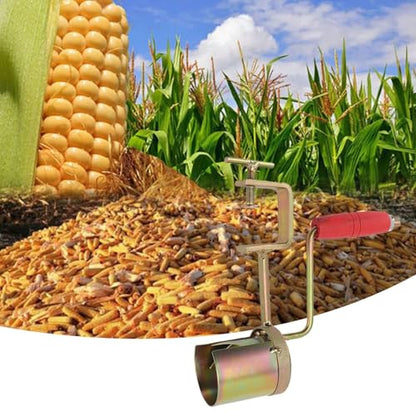 Hand Crank Corn Thresher, Manual Corn Thresher Efficient Peeling Firm Clamping Comfortable Wood Handle Manual Corn Sheller Stripper