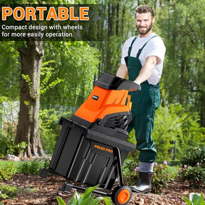 Wood Chipper Shredder, 15-Amp 1.8" Cutting Diameter - color: Orange
