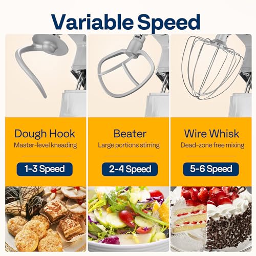 VIVOHOME 9-in-1 Stand Mixer with Fermentation & Timer, 7.5-Quart, Silver - color: Silver, size: 9-in-1