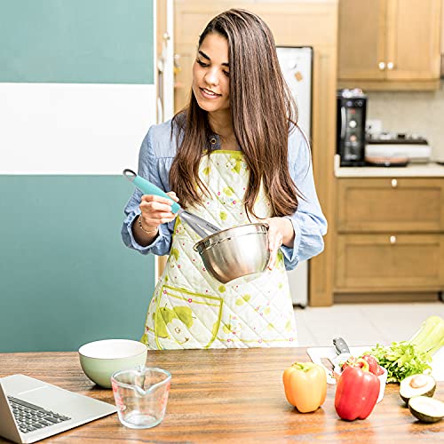 Joyoldelf Heavy Duty Stainless Steel Potato Masher, Professional Integrated Masher Kitchen Tool & Food Masher/Potato Smasher with Silicone Handle, Perfect for Bean, Vegetable, Fruits, Avocado, Meat - color: Blue