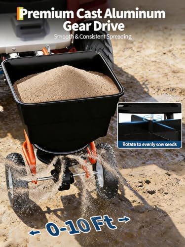 Tow Behind Broadcast Spreader, Black - color: Black