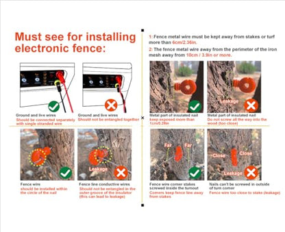 30 Miles/48km Solar Electric Fence Charger,15W Solar Powered Fencer with Adjustable 6KV to 12KV Output (0.3J-1.5J),Battery Level LCD Display,All-Weather Kit for Livestock,Deer,Farm,Yard - color: Orange