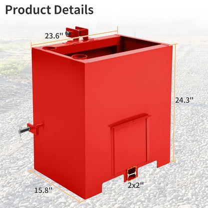 YINTATECH 800lbs 3 Point Capacity Tractor Ballast for CAT1, Red - color: Updated Red