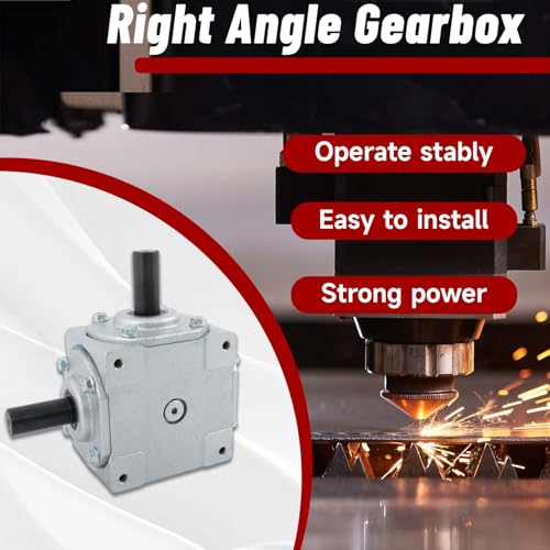findmall Right Angle Gearbox with 2 Keyed Shafts CW/CW 1:1