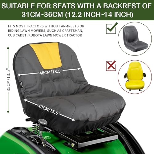 Riding Lawn Mower Seat Cover for Without Armrests Seat,M