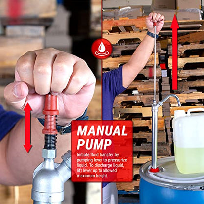 TERA PUMP Heavy Duty Portable Manual Lift Action Barrel Drum Pump