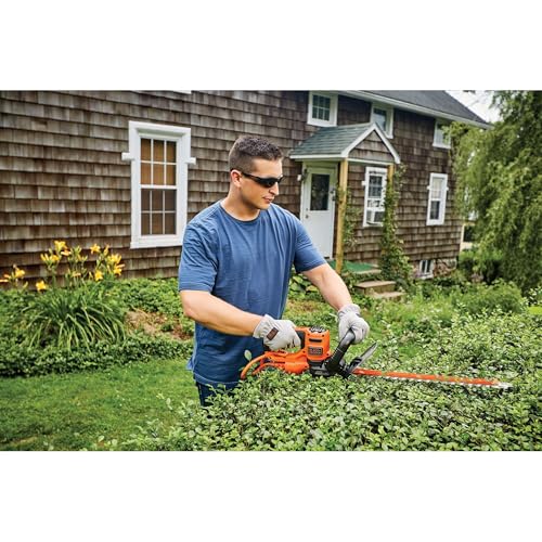 BLACK+DECKER Hedge Trimmer with Saw, 20-Inch, Lightweight and Compact Design, Full Wraparound Handle, Corded (BEHTS300)