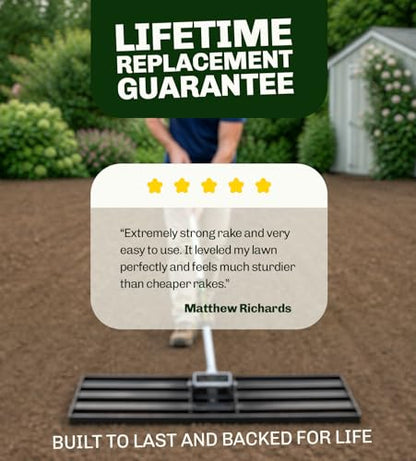Gardease Lawn Leveling Rake, 48" x 10", Heavy Duty Steel Lawn Leveler