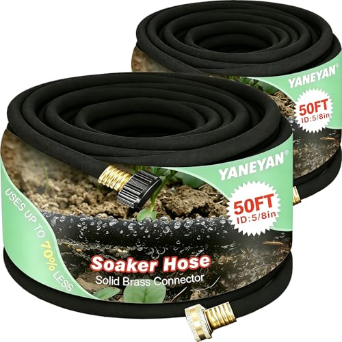5/8" 50 FT*2 Pack Soaker Hose for Water Drip Irrigation for Lawn - size: 50FT*2