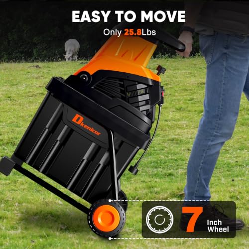 Wood Chipper Shredder, 1800W Cut Diameter of 1.77inch with 10 Gallon Collection Bin 15-Amp Electric Wood Chipper Shredder for Easy Cleanup Ideal for Branches, Leaves,Yard Waste, Amber - color: Amber