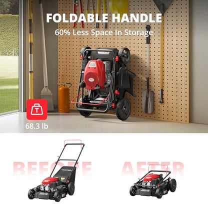 AMERISUN 21" Gas Lawn Mower,144cc 4-Stroke Engine,3-in-1 Push Mower