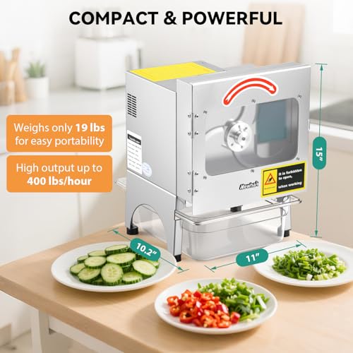 Newhai Commercial Veggie Slicer, with Conveyor Belt Cutter 200W 110V