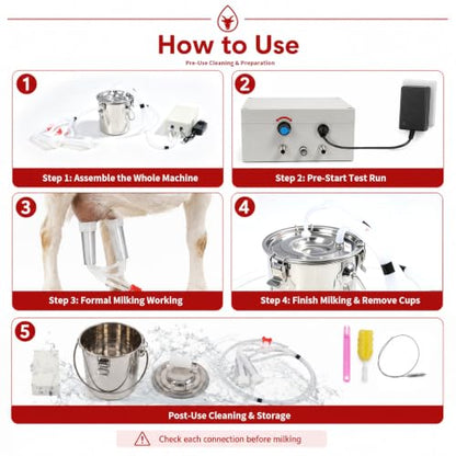 Nakkaa 3L Portable Plug-in Goat Milking Machine