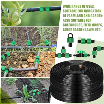 500 ft 5/8 Inch Drip Tape Irrigation Kit Drip Tape 8 Mil 8" Spacing Hose Garden Watering Tubing System Automatic Irrigation Equipment for Plant, Landscape, Yard, Lawn and Farm - size: 8 Mil, 500ft