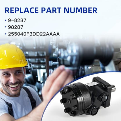 Hydraulic Motor 255040F3DD22AAAA 9-8287 98287, 4 Bolt Mount, Shaft 1" Dia. x 1-3/4" Keyed, Reversible Clockwise Rotation, Roller Stator, Fit for White WR Series, One Year Quality Assurance