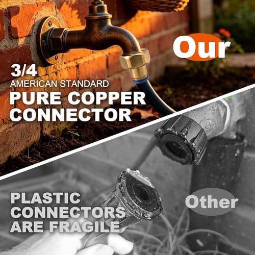Upgraded Copper Connectors Drip Irrigation Kit (16FT+79FT) - size: 16FT+79FT