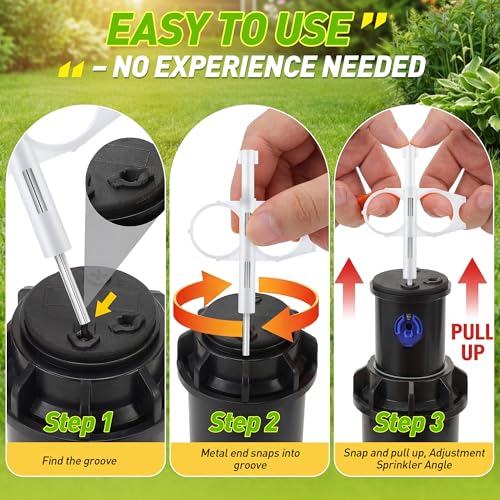5 Pack Sprinkler Adjustment Tool Compatible with Hunter Rain Bird(White) | Rotor Key, Pull-Up Tool and Screwdriver, Arc and Radius Adjustment, Lawn Irrigation Maintenance - color: White