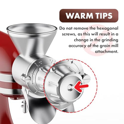 InnoMoon Metal Grain Mill Attachment for KitchenAid Stand Mixer