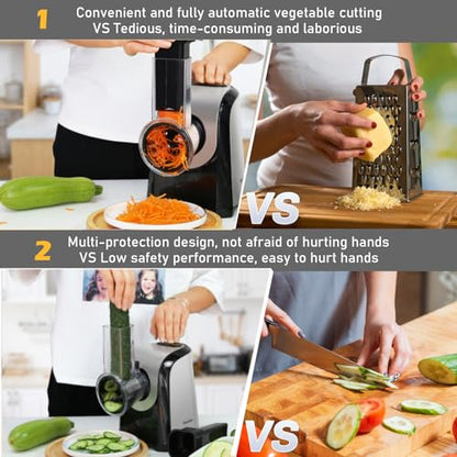 Electric Cheese Grater 5-in-1, 150W Salad Maker & Slicer Shredder - size: 150W