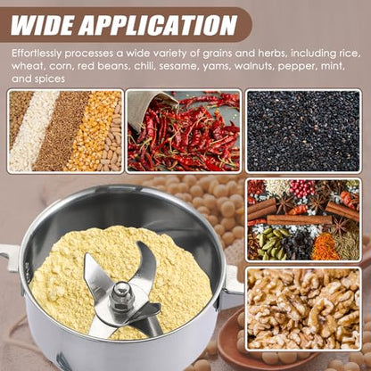 MAOPINER 750W Electric Grain Mill, 150g Stainless Steel Spice Grinder