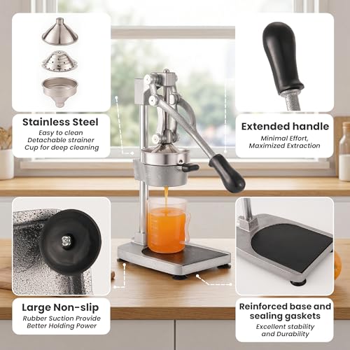 Manual Cast Iron Hand Press Juicer for Orange & Pomegranate
