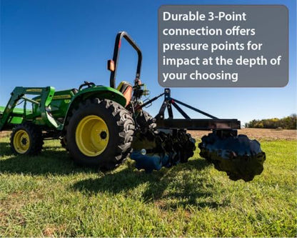Impact Implements® 72" Disc Plow 3-Point Attachment for Cat-1 Tractors - size: CAT 1 Disc Plow
