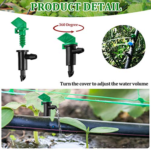 Mudder 60 Pcs Flag Drip Emitters for Drip Irrigation, 3 Sizes, 1 2 4 GPH